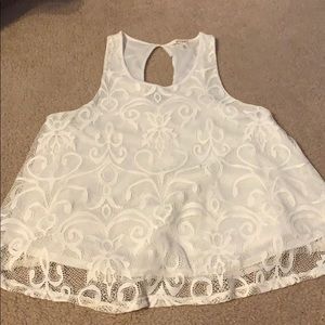 white lace tank top